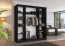 SW-SAN- BA 200 cm Sliding wardrobe with mirror,Black,Oak Artisan