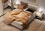 TREND TS-03 (160x200) Bed with box and lighting,Beige sand/black