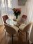 RAYMOND Round table color: glass - transparent, legs - gold