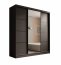 SW-KER-200 cm-BB Sliding wardrobe with mirror,Black/black