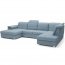 Bergamo U П-образный Угловой диван Левая сторона (Синяя ткань ткань Viton 198)