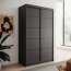 SW-LIZ 120 cm Schwebetürenschrank,Schwarz matt