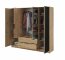NELLY 4D+LUS Wardrobe (oak artisan/black lamella)